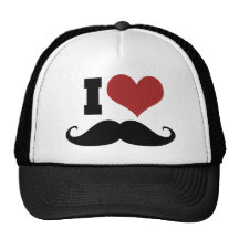 I Love Mustache Trucker Hat