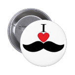 I love mustaches! pinback button