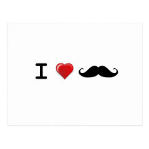 I love Mustaches Post Cards