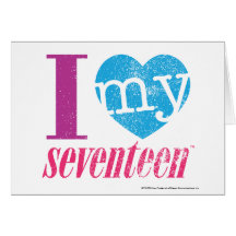 I Love My 17 Aqua Card