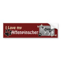 I love my Affenpinscher Bumper Sticker bumper stickers by Customizables I love my Affenpinscher Bumper Sticker bumper stickers