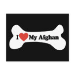 I Love My Afghan - Dog Bone Postcard