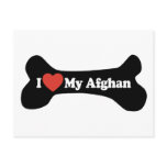 I Love My Afghan - Dog Bone Post Card