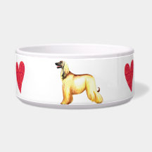 I Love my Afghan Hound Dog Food Bowls