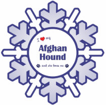 I Love My Afghan Hound (Female Dog) Ornament photo sculptures