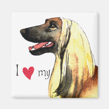 I Love my Afghan Hound Fridge Magnets
