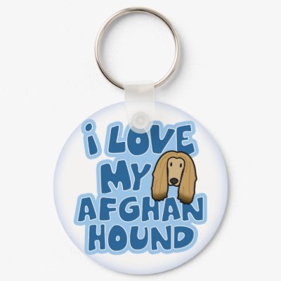I Love My Afghan Hound Keychain by MenagerieMayhem