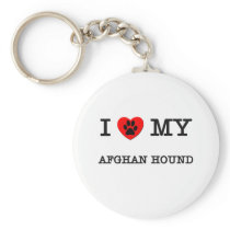 I LOVE MY AFGHAN HOUND KEY CHAINS