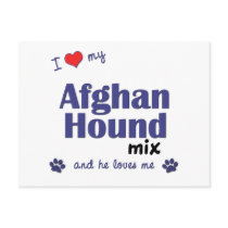 I Love My Afghan Hound Mix (Male Dog) postcards by muttybuddy I Love My Afghan Hound Mix (Male Dog) postcards