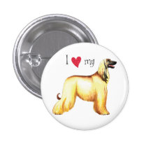 I Love my Afghan Hound Pins