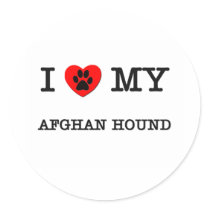 I LOVE MY AFGHAN HOUND STICKER