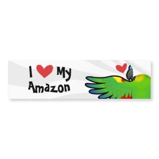 I Love My Amazon Bumper Sticker I Love My Blue Front Amazon Bumper Sticker