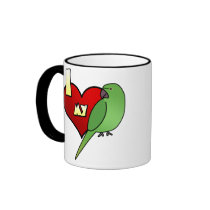 I Love my African Ringneck Parakeet Mugs