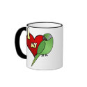I Love my African Ringneck Parakeet mugs