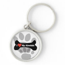 I Love My Airedale - Dog Bone Key Chains