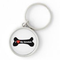 I Love My Airedale - Dog Bone Key Chains
