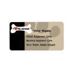 I Love My Airedale - Dog Bone Personalized Address Label