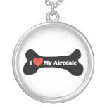 I Love My Airedale - Dog Bone Necklaces