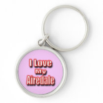 I Love My Airedale Keychains