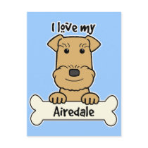 I Love My Airedale postcards