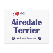 I Love My Airedale Terrier (Female Dog) Post Card