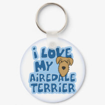 I Love My Airedale Terrier Keychain by MenagerieMayhem I Love My Airedale Terrier Keychain