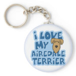 I Love My Airedale Terrier Keychain