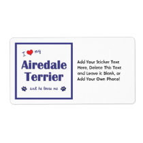 I Love My Airedale Terrier (Male Dog) Shipping Labels
