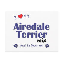 I Love My Airedale Terrier Mix (Male Dog) postcards