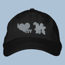 I Love my Airedale Terrier Monochrome embroidered hats