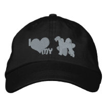I Love my Airedale Terrier Monochrome embroidered hats by MenagerieMayhem I Love my Airedale Terrier Monochrome embroidered hats