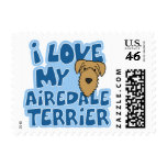 I Love My Airedale Terrier Stamps