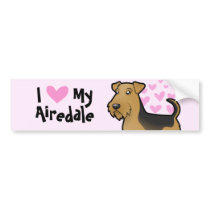 I Love My Airedale Terrier / Welsh Terrier Bumper Sticker