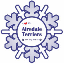 I Love My Airedale Terriers (Multi Dogs) Ornament photo sculptures