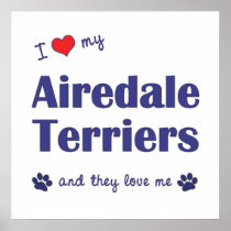 I Love My Airedale Terriers (Multiple Dogs) Posters
