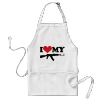 I Love My AK47 aprons