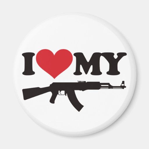 I Love My AK47 Fridge Magnet