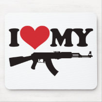 I Love My AK47 mousepads by visualnewbie I Love My AK47 mousepads