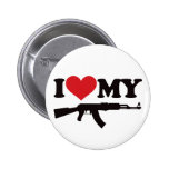 I Love My AK47 Pinback Button