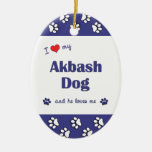 I Love My Akbash Dog (Male Dog) Ornaments