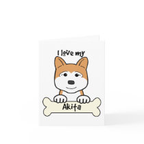 I Love My Akita cards by dogcartoons I Love My Akita cards