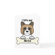 I Love My Akita cards by dogcartoons I Love My Akita cards