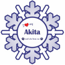 I Love My Akita (Female Dog) Ornament photo sculptures by thatsalottadogs I Love My Akita (Female Dog) Ornament photo sculptures
