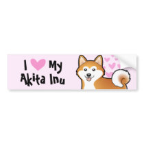 I Love My Akita Inu / Shiba Inu Bumper Sticker
