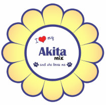I Love My Akita Mix (Female Dog) Ornament photo sculptures by muttybuddy I Love My Akita Mix (Female Dog) Ornament photo sculptures