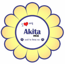 I Love My Akita Mix (Male Dog) Ornament photo sculptures by muttybuddy I Love My Akita Mix (Male Dog) Ornament photo sculptures