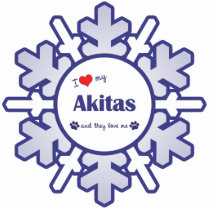 I Love My Akitas (Multiple Dogs) Ornament photo sculptures by thatsalottadogs I Love My Akitas (Multiple Dogs) Ornament photo sculptures