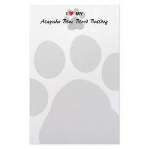 I Love My Alapaha Blue Blood Bulldog Personalized Stationery