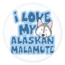 I Love My Alaskan Malamute Stickers