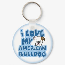 I Love My American Bulldog Keychain by MenagerieMayhem I Love My American Bulldog Keychain